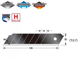 Леза сегментні TAJIMA Dora Razar Black Blades CB65RB 25мм, упаковка 10 шт