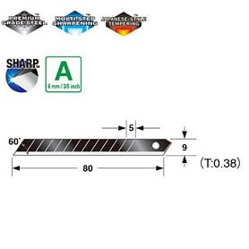 Леза сегментні TAJIMA Razar Black LCB30RBС 9мм, кут нахилу 60°, з поштучним подавачем, 10 штук 