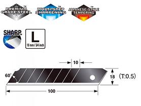 Леза сегментні TAJIMA Razar Black Blades LCB50RB-50H 18 мм, 50 штук